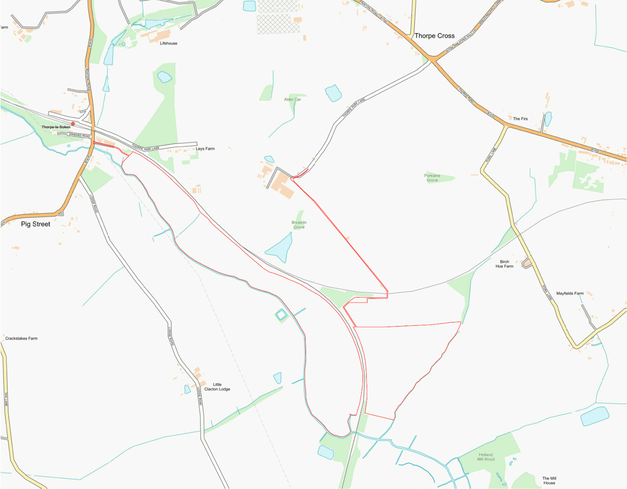 A map of the Thorpe Park site